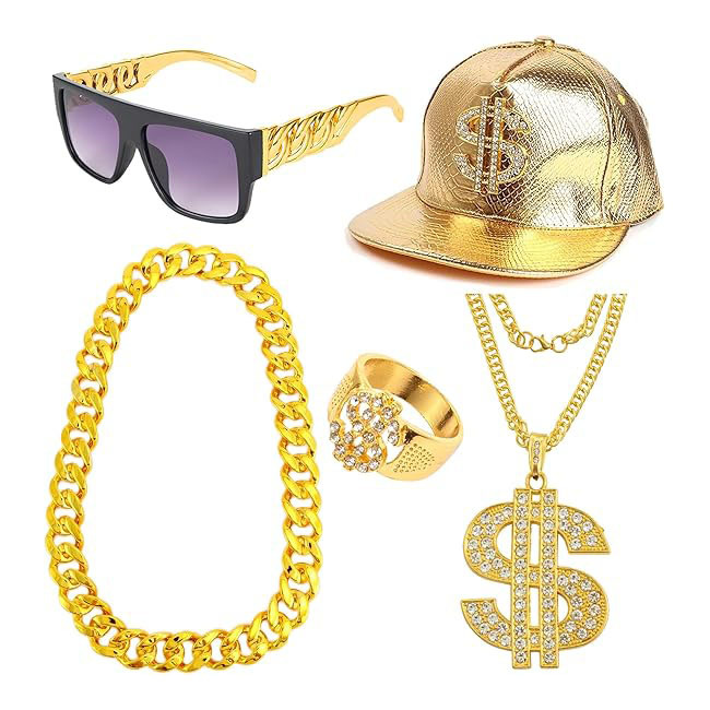 Men'S Accessories In The 90S - 80'ler 90'lar Hip Hop Kostüm Aksesuar